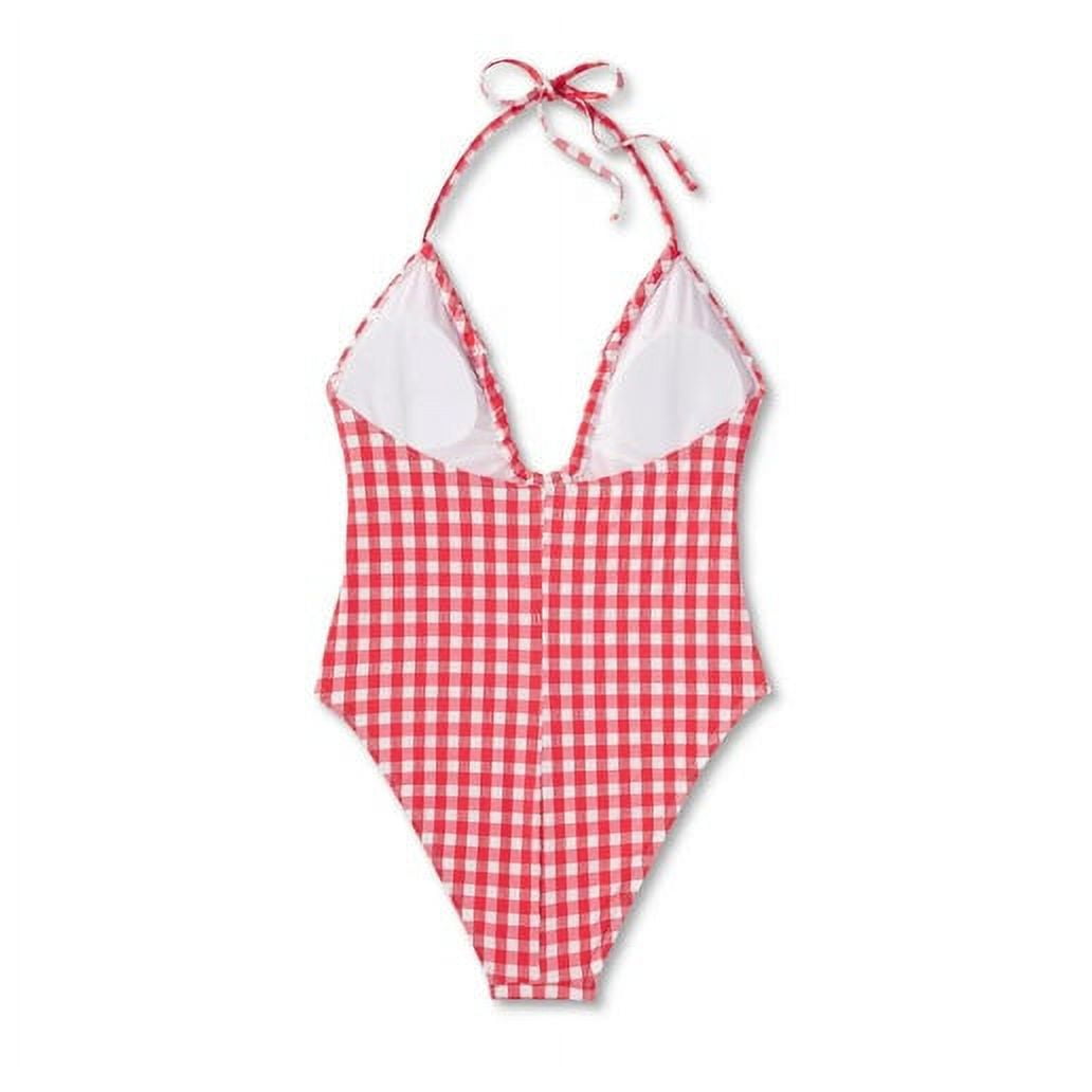 Wild Fable Women's Red Halter Swimsuit High Leg Cheeky Style Size XXS