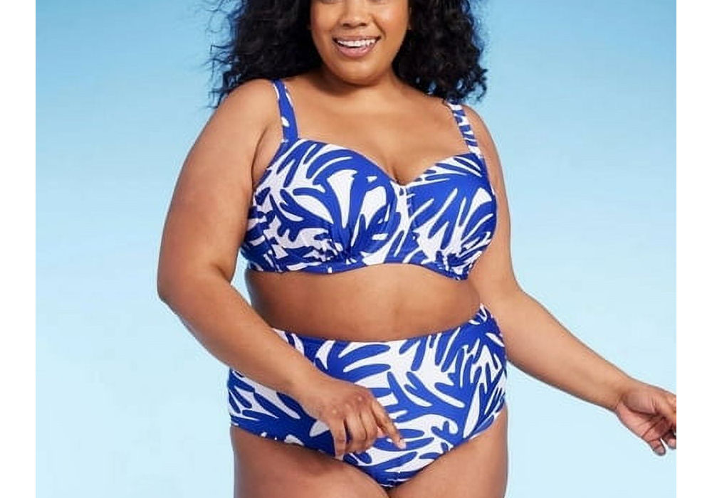 Kona Sol Women's Blue Underwire Bikini Top - Size 18
