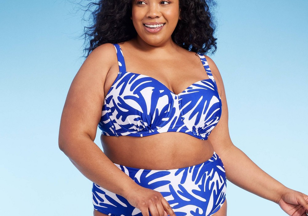 Kona Sol Women's Blue Underwire Bikini Top - Size 18