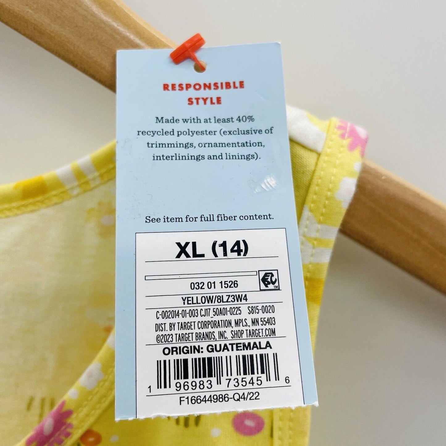 Cat & Jack Girls Relaxed Fit Yellow Tank Top XL