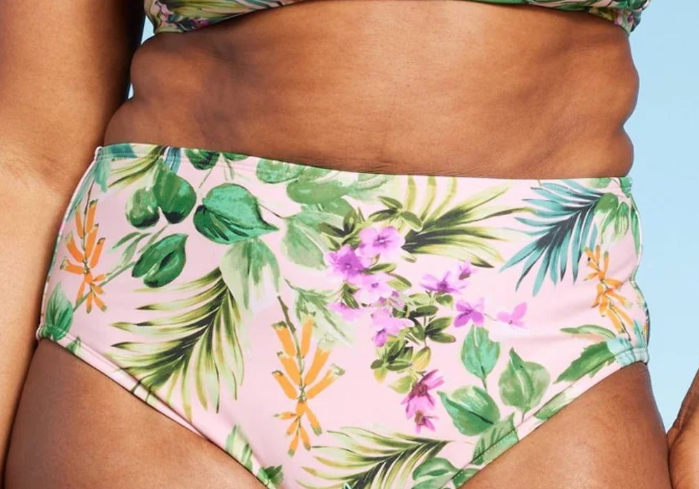 Kona Sol Women's L Size Light Pink Floral Bikini Bottom
