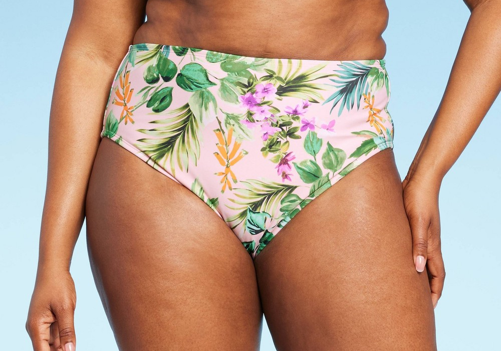Kona Sol Women's L Size Light Pink Floral Bikini Bottom