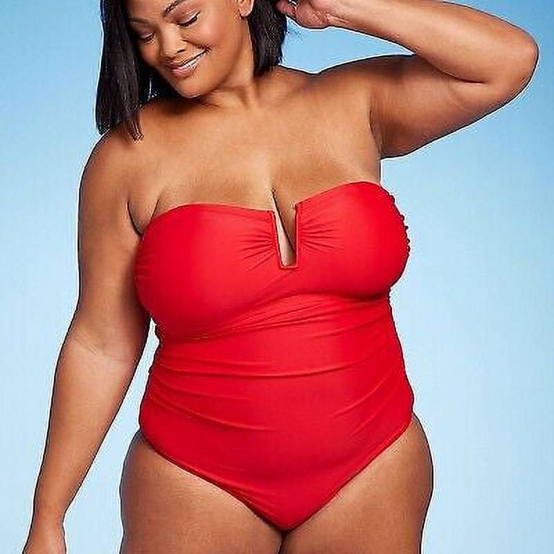 Kona Sol Full Coverage One Piece Swimsuit in Red - Women's Size 17
