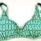 Kona Sol Women's Green Geo Bikini Top Underwire Size S