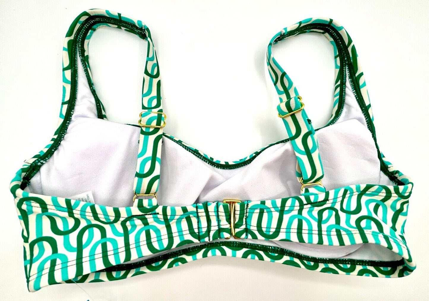 Kona Sol Women's Green Geo Bikini Top Underwire Size S