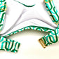 Kona Sol Women's Green Geo Bikini Top Underwire Size S
