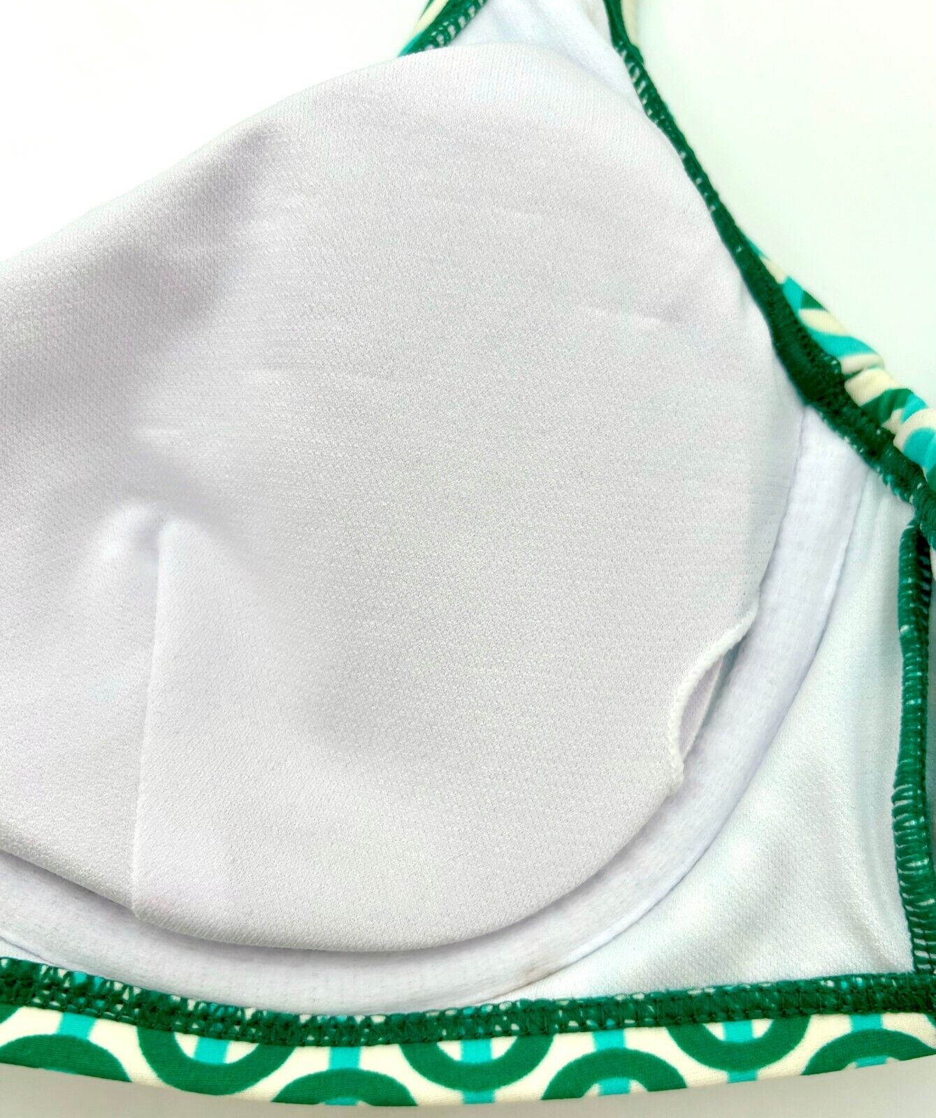 Kona Sol Women's Green Geo Bikini Top Underwire Size S