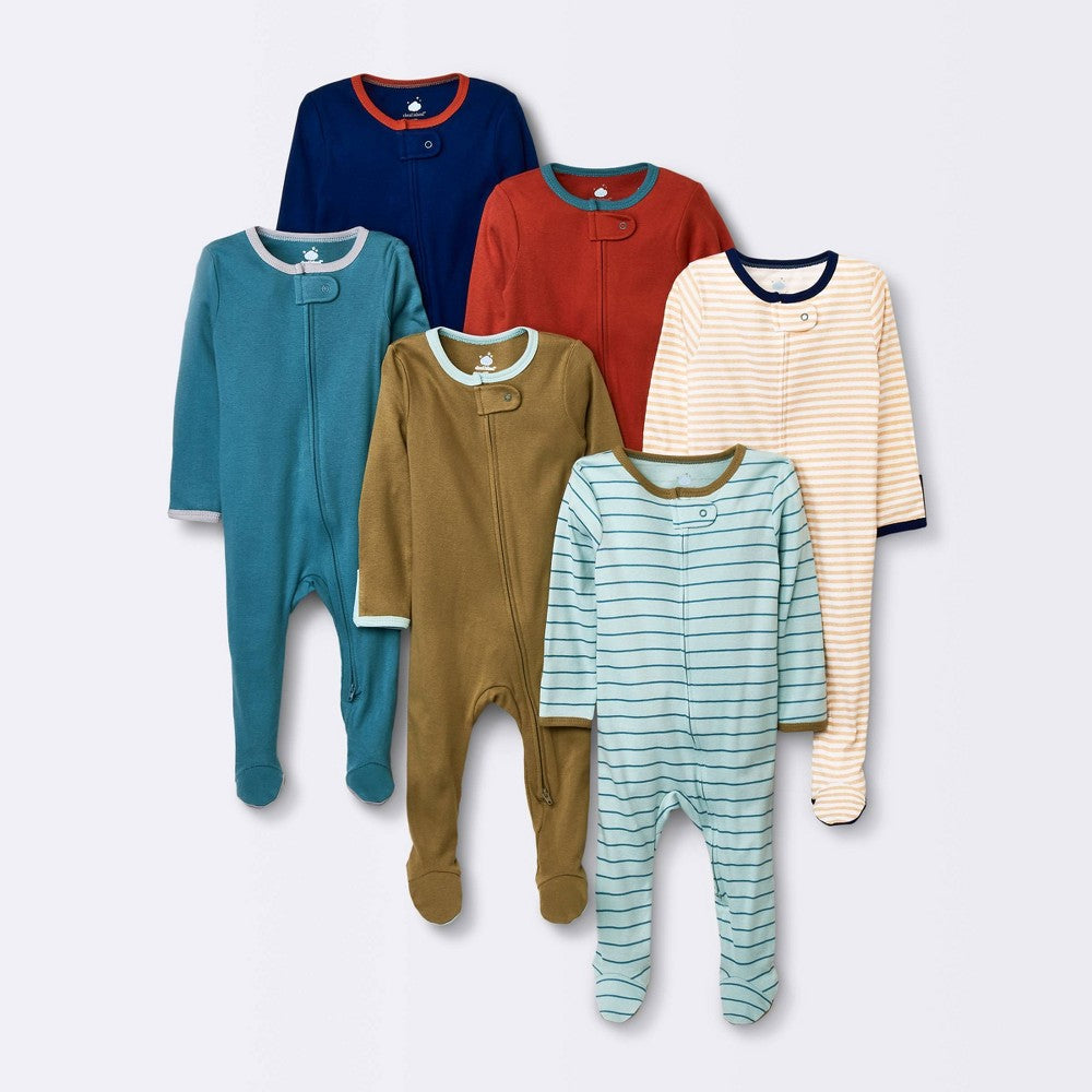 Baby 6pk Zip-Up Sleep N' Play - Cloud Island™ Blue 0-3M