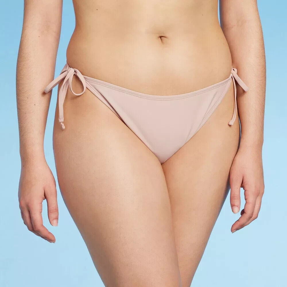 Wild Fable Women's XS Brown Side-Tie Cheeky Bikini Bottom