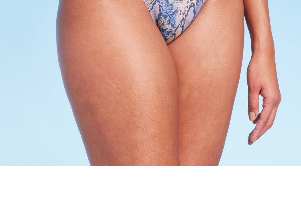 Shade & Shore Women's Cheeky Bikini Bottom Blue Snake XL