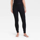 Soft Ribbed Women's Pajama Pants in Black - Size XL, Stars Above