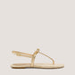 Stuart Weitzman Felicity Espadrille Sandal Golden Metallic Leather Jute Size 8 "Without Box"