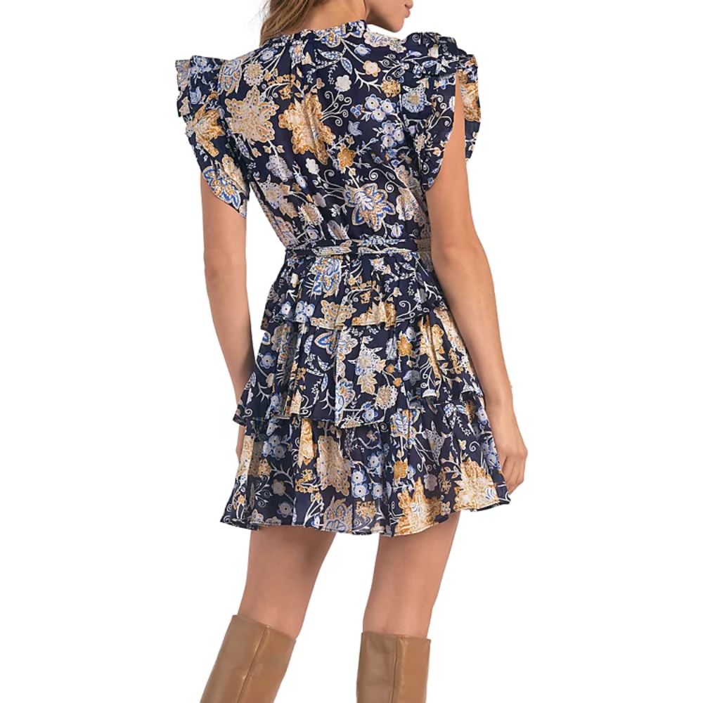 Elan Cotton Tiered Floral Dress Size Small