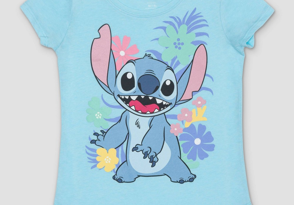 Blue Girls Lilo & Stitch Graphic Tee Size S