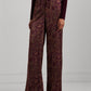 Lauren Ralph Lauren Womens Paisley Satin Charmeuse Wide Leg Pants Red