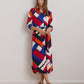 Lauren Ralph Lauren Petite Belted Printed Shirtdress Blue Multi