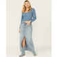 Levi s Women s Premium Ankle Column Denim Skirt Light Wash Blue