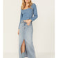 Levi s Women s Premium Ankle Column Denim Skirt Light Wash Blue