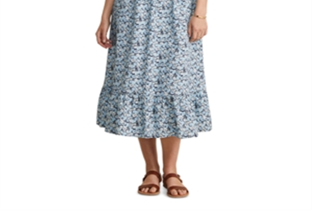 Vineyard Vines Poplin Puff Sleeve Midi Dress