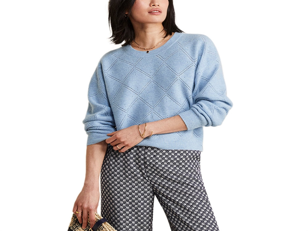 Vineyard Vines Pointelle Cashmere Sweater Blue
