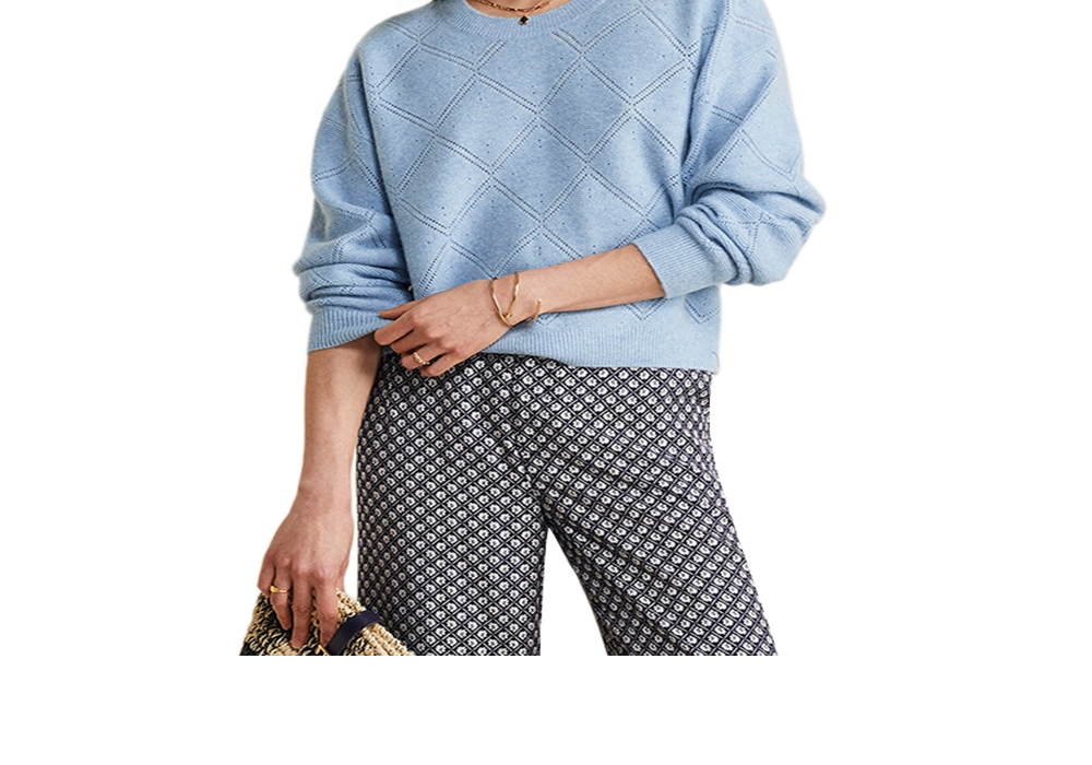 Vineyard Vines Pointelle Cashmere Sweater Blue