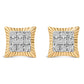 10K Yellow Gold Plated .925 Sterling Silver 1/4 Cttw Diamond Textured Halo Stud Earrings