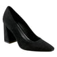 Marc Fisher Ltd Womens Yalina Slip On Block Heel Dress Pumps Black Suede