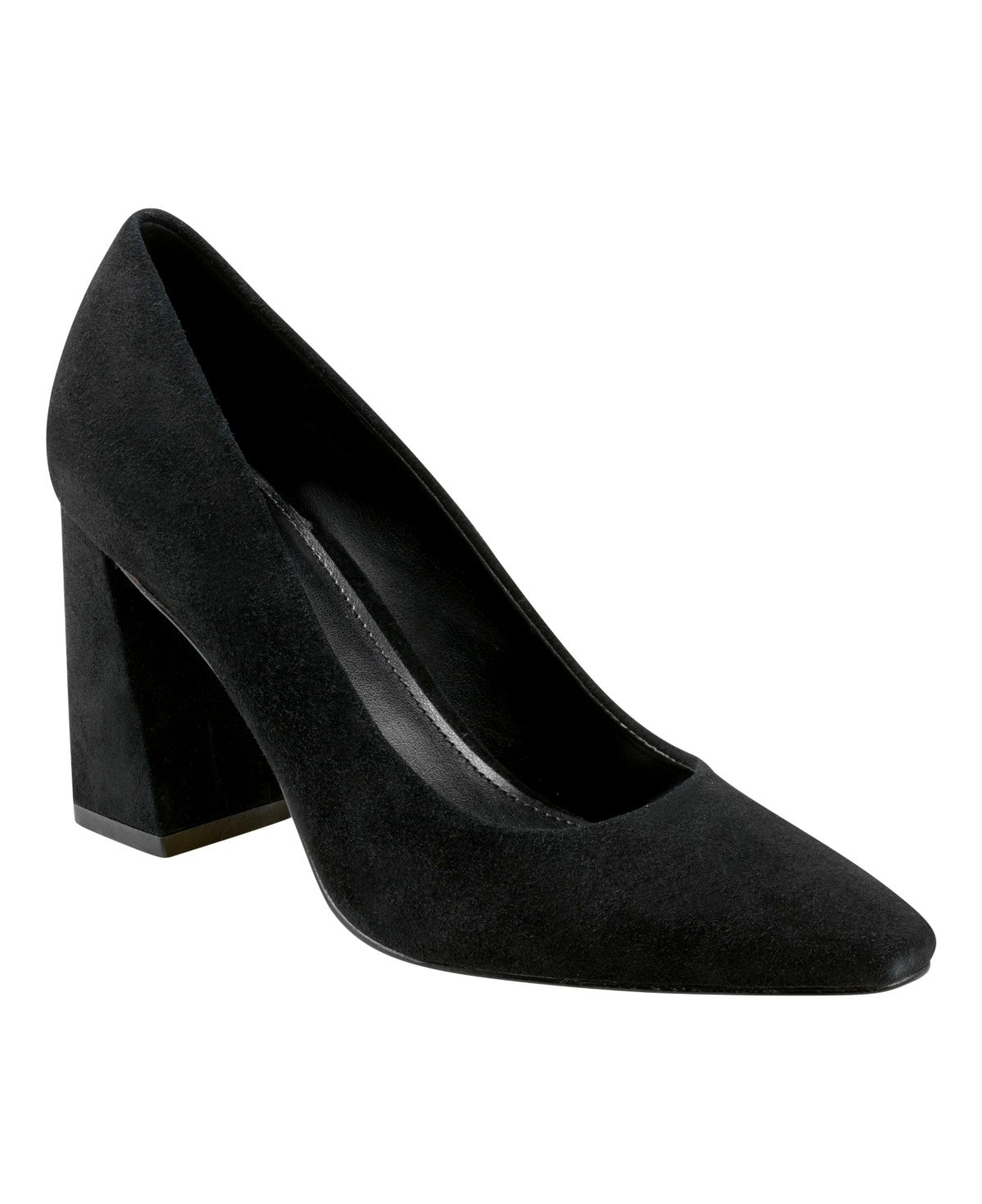 Marc Fisher Ltd Womens Yalina Slip On Block Heel Dress Pumps Black Suede