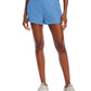 Aqua Flat Front Windbreaker Shorts
