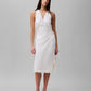Calvin Klein Women's Linen Blend Sleeveless Wrap Dress Antique White