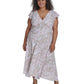 Calvin Klein Plus Size Printed Flutter Sleeve Maxi Dress Stony Beige Multi