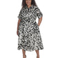 Calvin Klein Plus Size Floral Belted Cotton Dress