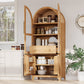 K&K 71' Tall Arched Kitchen Pantry Cabinet with Adjustable Shelves