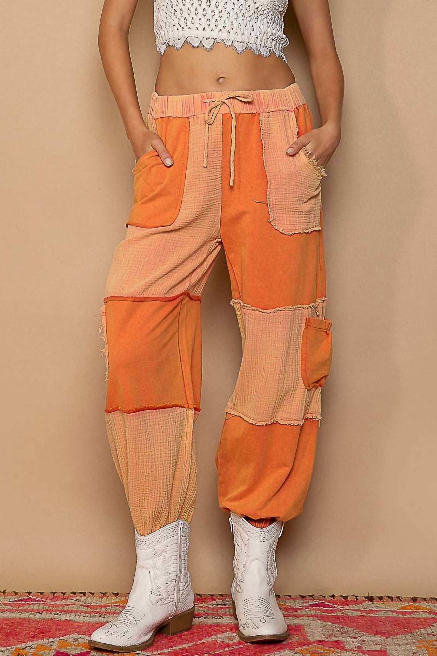 Pol - Patch Work with Pockets Joggers