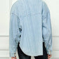 Trendsi - Veveret Button Up Dropped Shoulder Denim Top