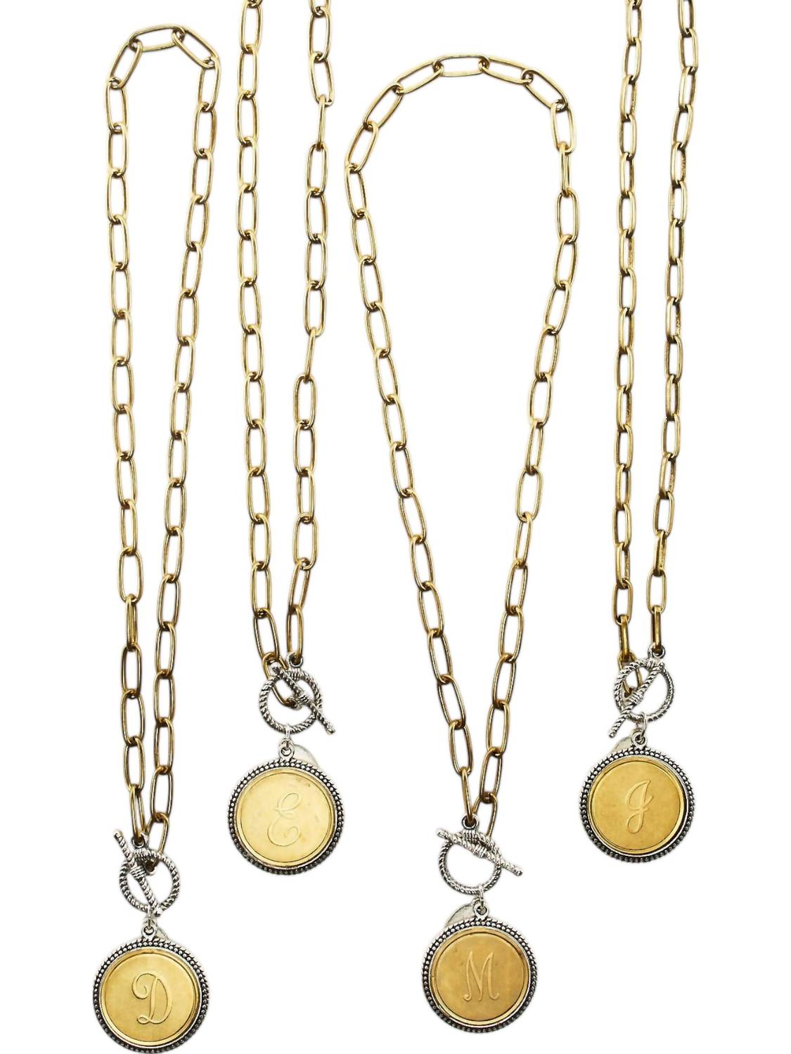 Julio Jewelry - Women's Uppercase Initial Disk Necklace - Letter E