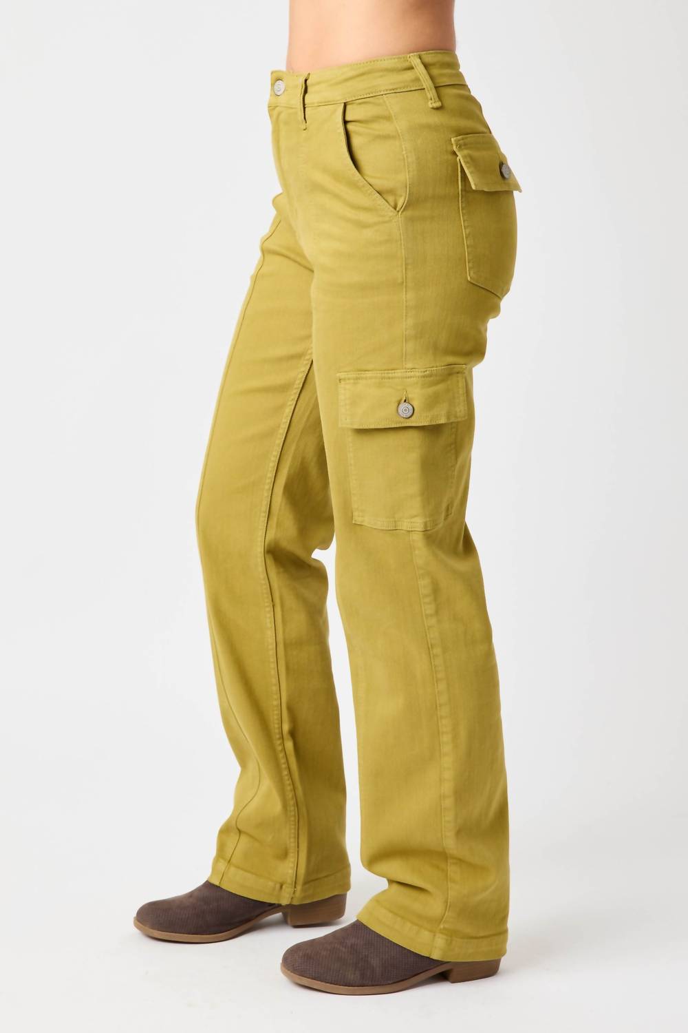 Judy Blue - High Waisted Garment Dyed Straight Cargo Pants
