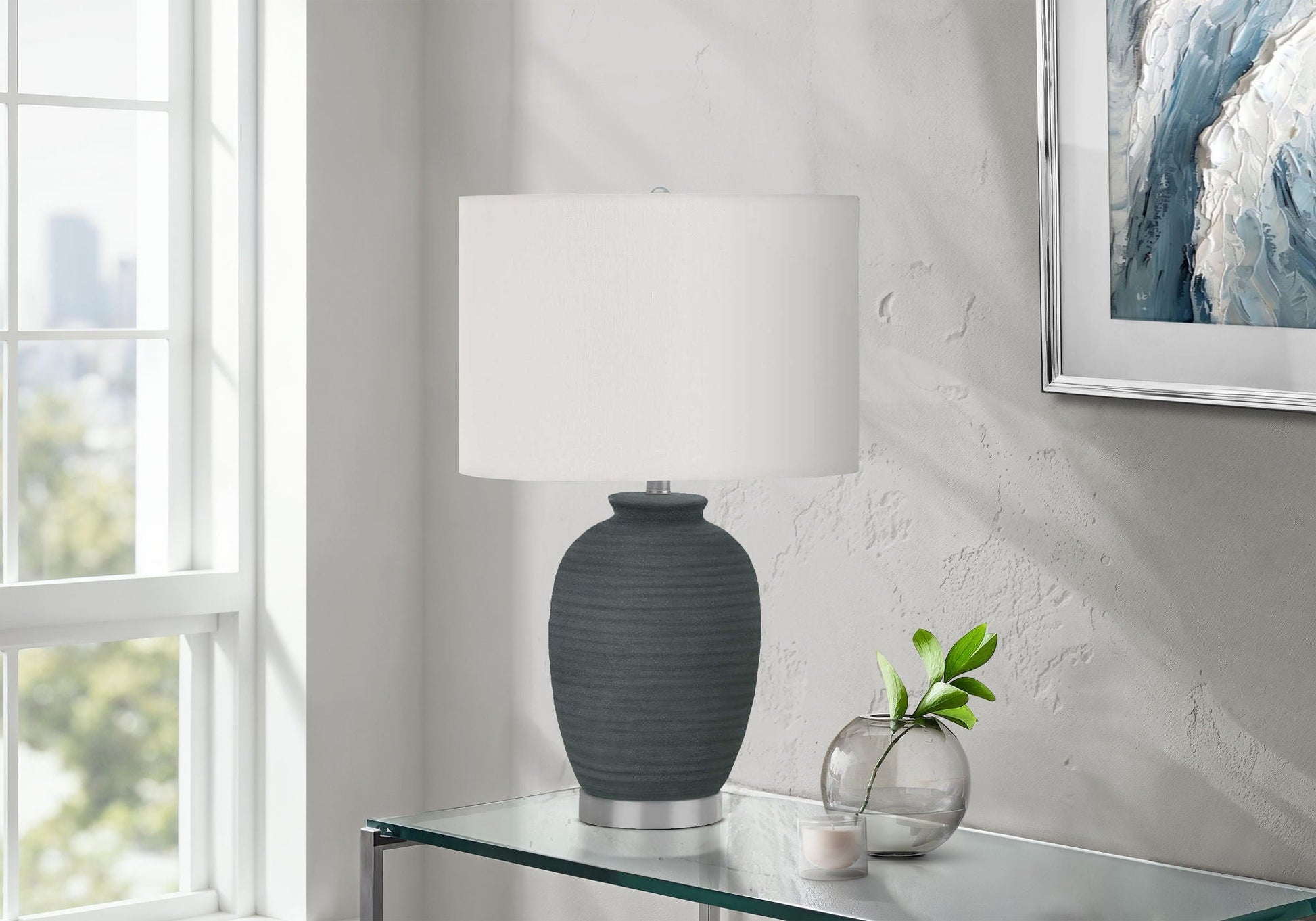 Lighting, Table Lamp, Ceramic, Contemporary - Blue