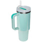 Trendsi - Stainless Steel Tumbler with Handle and Straw