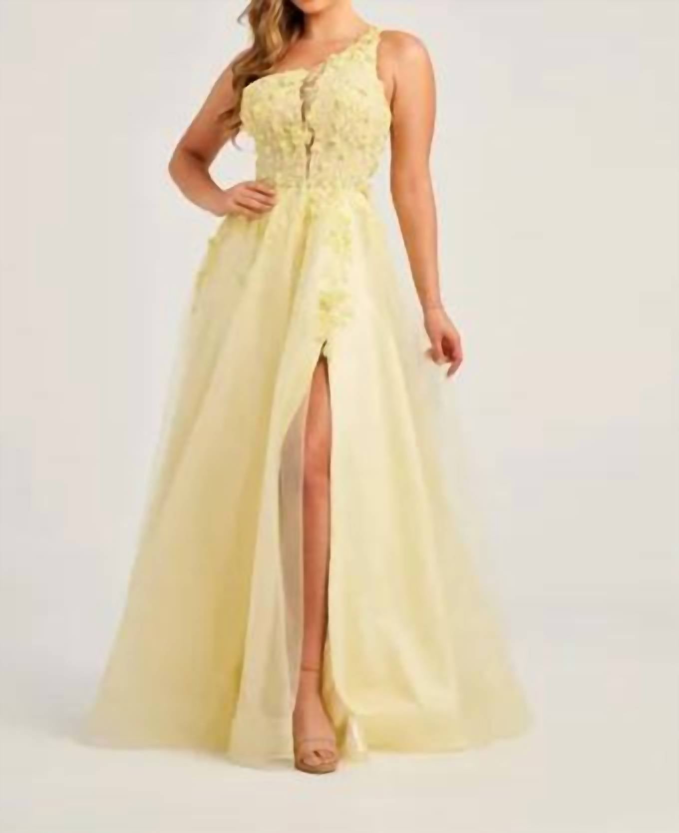 Colette By Daphne - High Slit Prom Dress