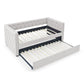 Inspired Upholstered Daybed With Trundle, Button Tufted