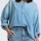 Askk Ny - Denim Relaxed Fit Henley Top