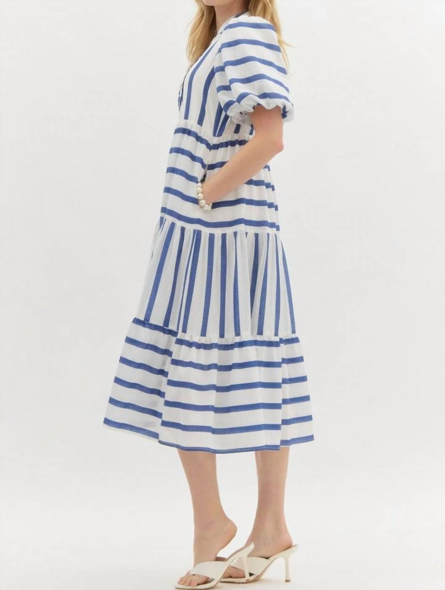 Entro - Striped Midi Dress