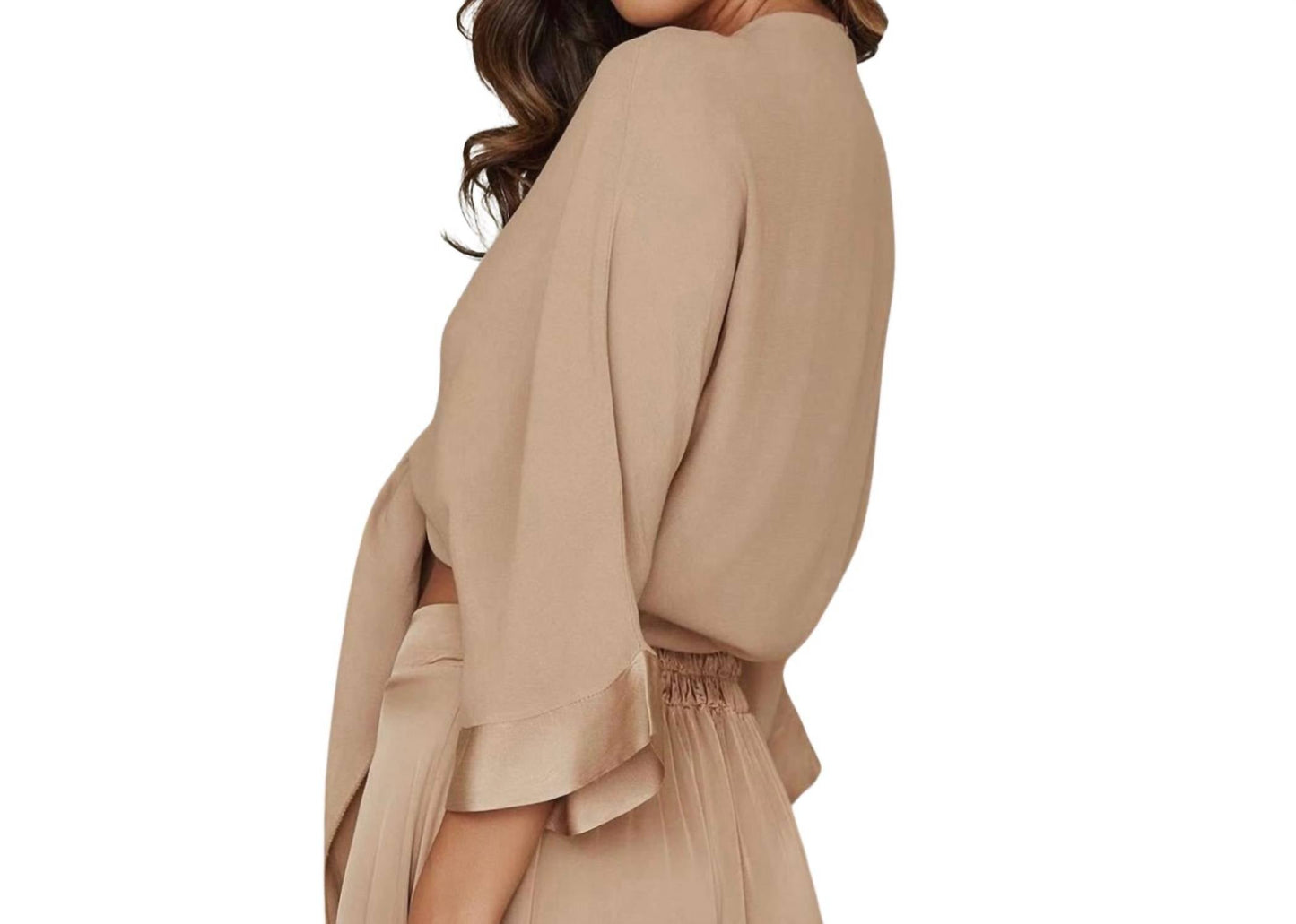 Milio Milano - Three Quarter Sleeve Drapy Tie Top