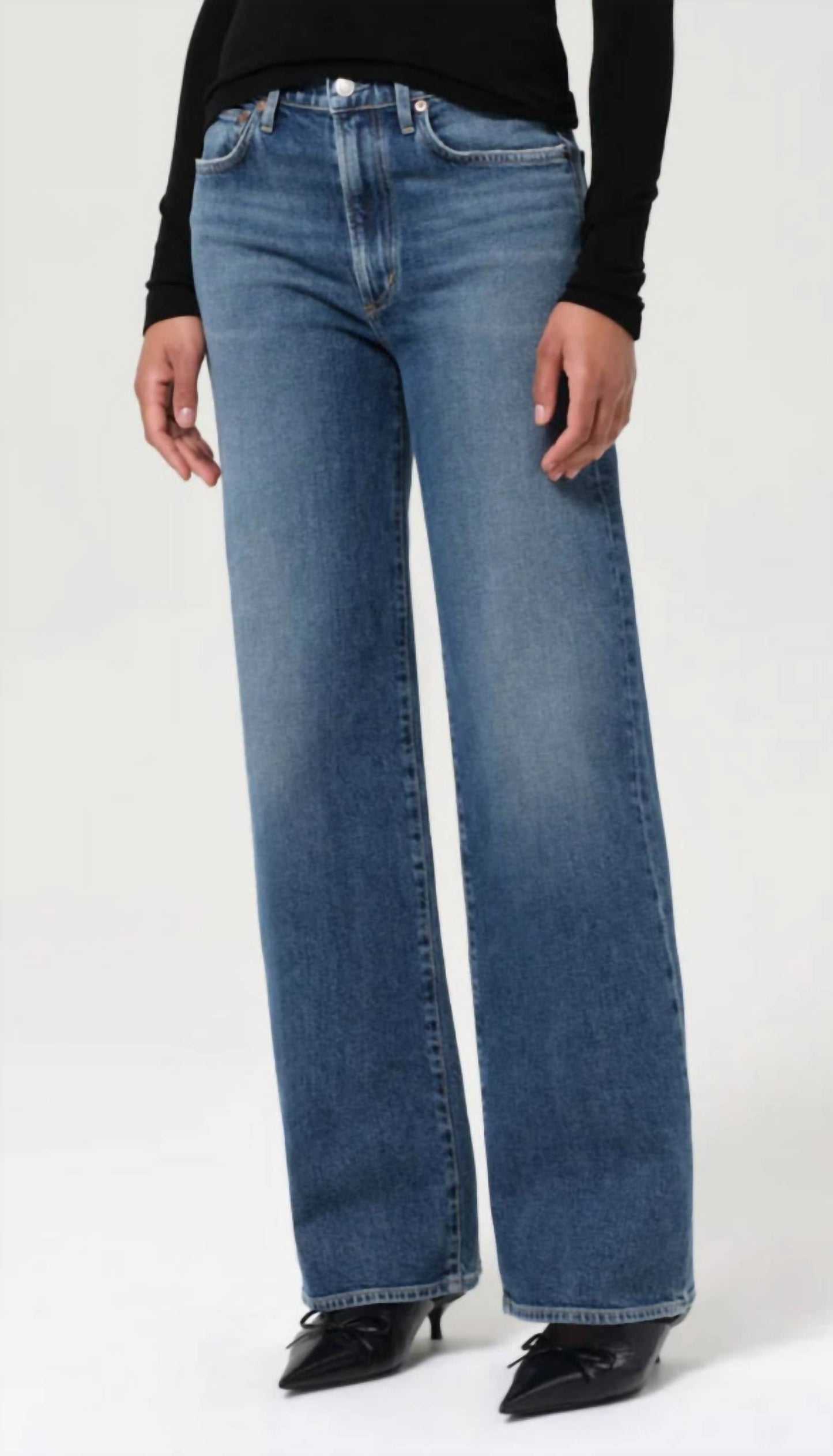 Agolde - Harper Mid Rise Relaxed Straight Leg Jeans