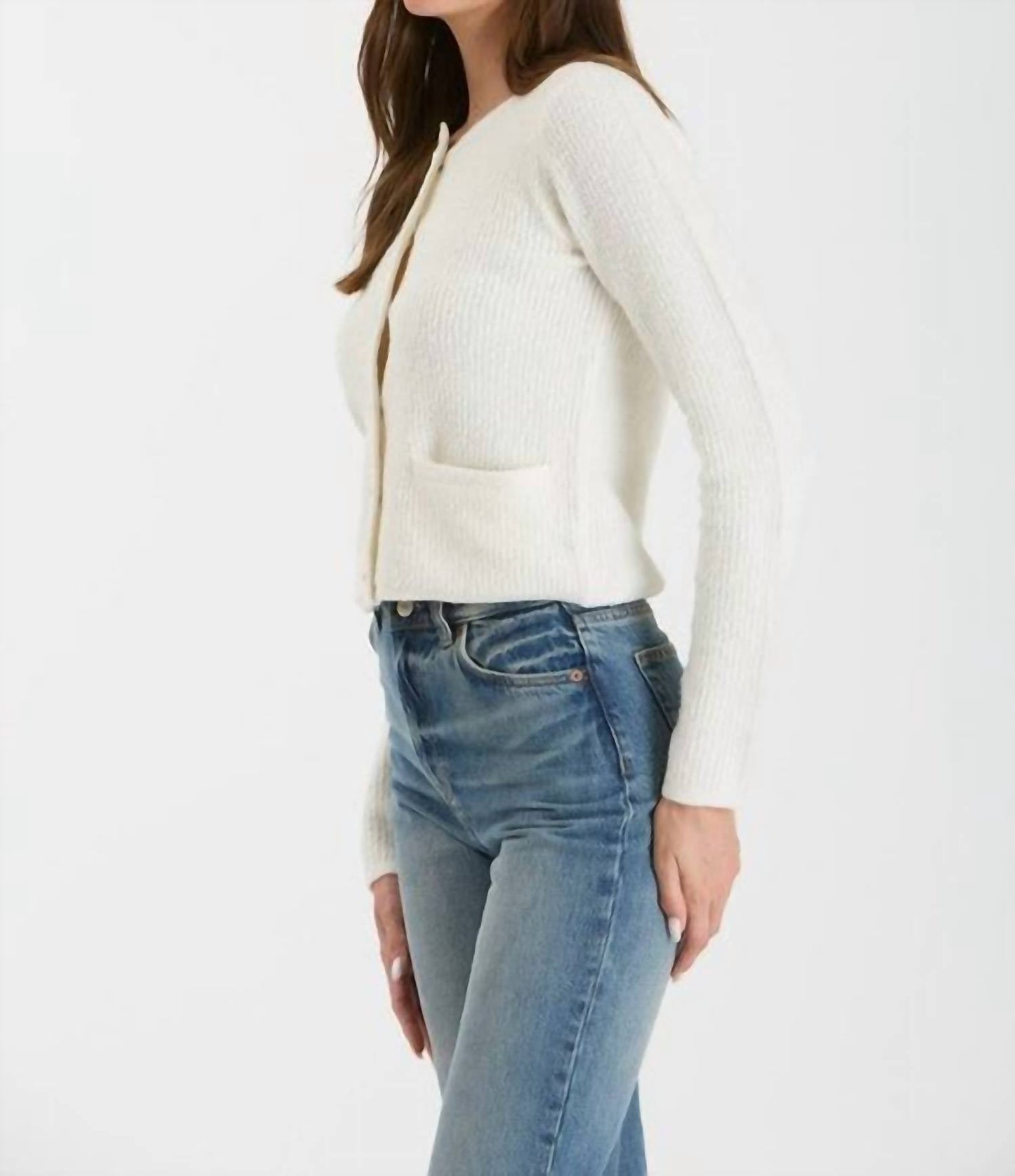 Blu Pepper - Round Neck Gold Button Knit Cardigan