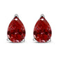 14K White Gold 1/2 Cttw Lab Grown Pink Pear Diamond 3 Prong Set Martini Solitaire Stud Earrings (Pink Color, VS2-SI1 Clarity)