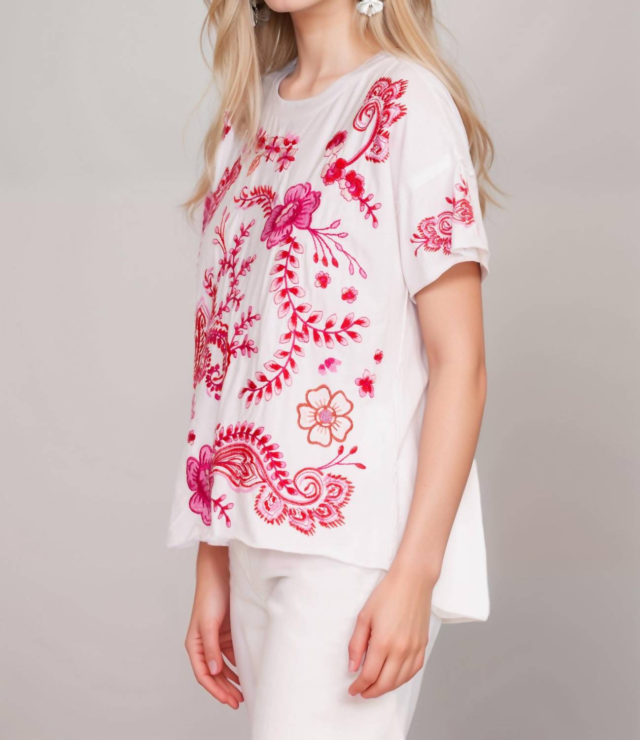Johnny Was - Cassia Raw Detail Swing Tee - Plus