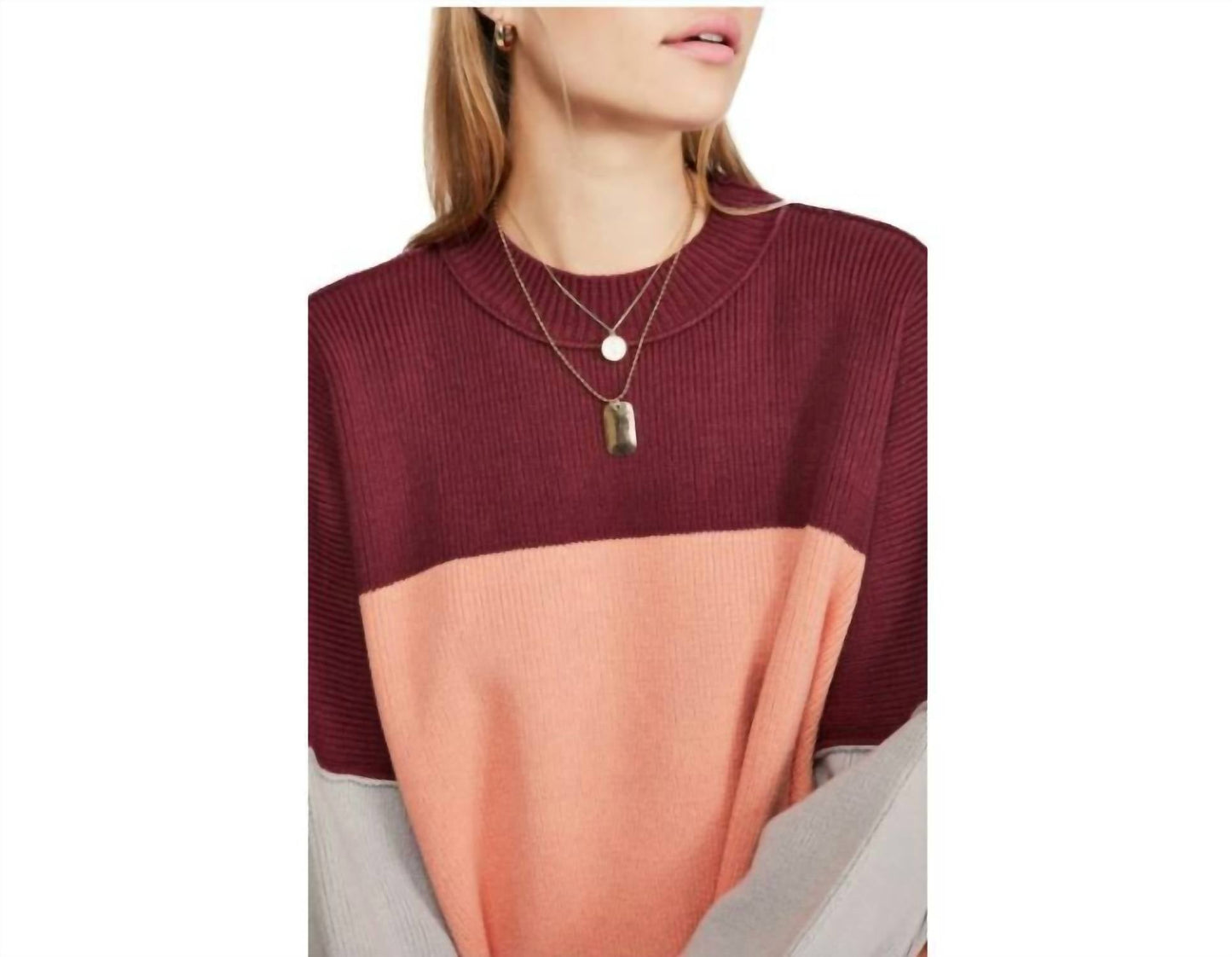 Free People - Easy Street Colorblock Oversized Sweater
