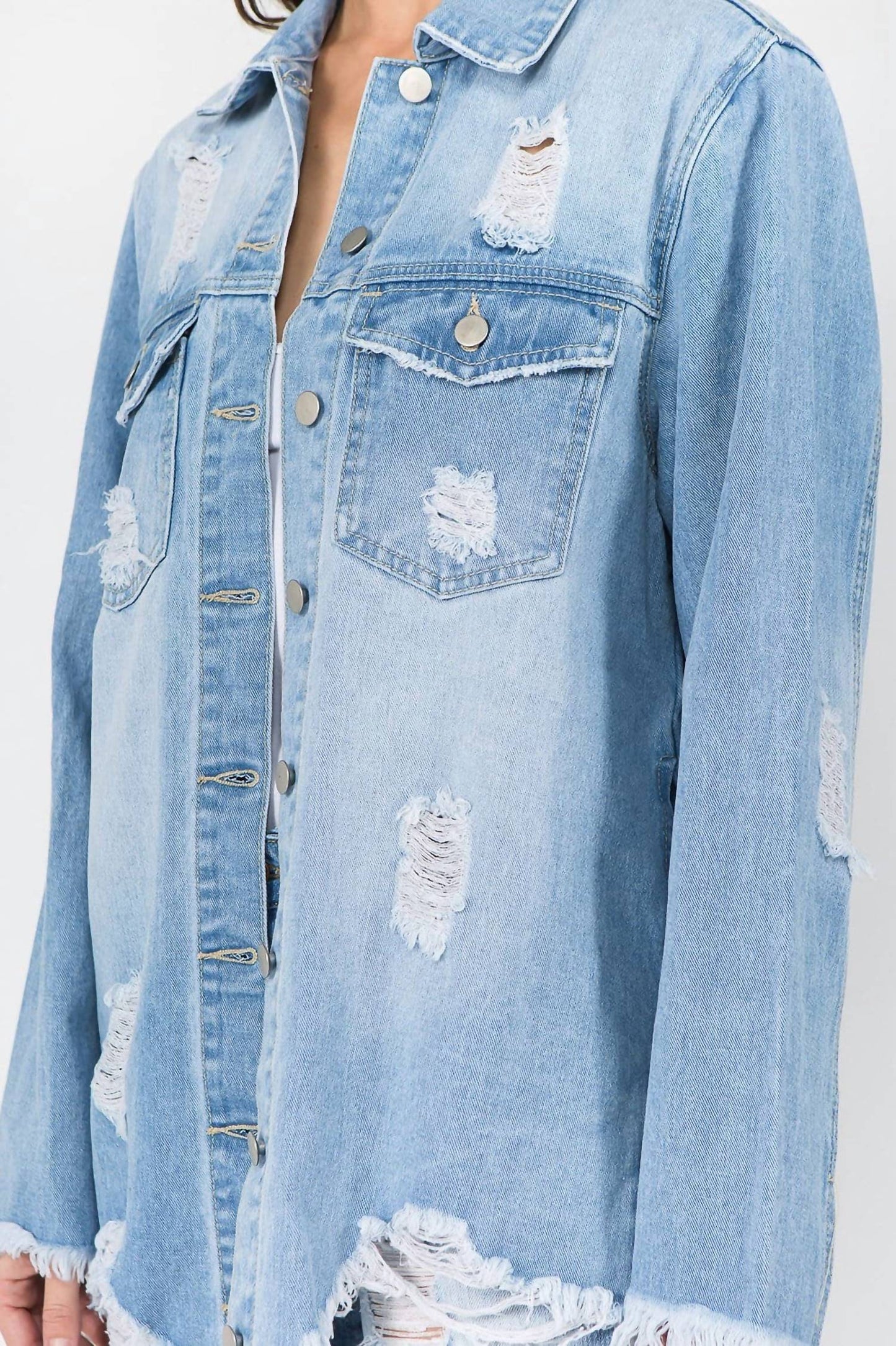 American Bazi - Chic Distressed Denim Jacket